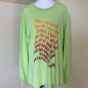 Ovadia & Sons New York Lime Green Take a Vacation Long Sleeve T shirt NWT